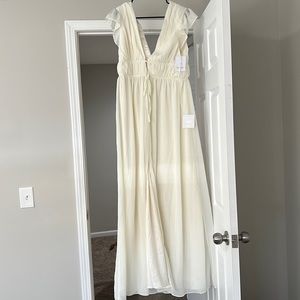 Long Cream/white LuLu dress